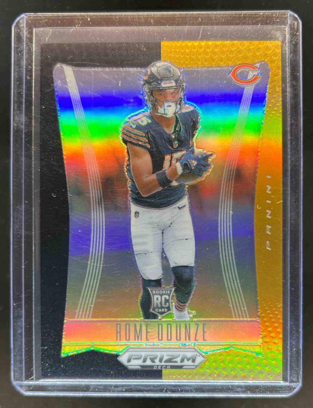 2024 Panini Prizm Deca Rome Odunze RC Black Gold Rookie #3/5 #53 Bears