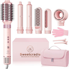 6 in 1 Air Hair Styler, 1400W High Speed Ionic Hair Dryer with Wrap Curlers, Blo