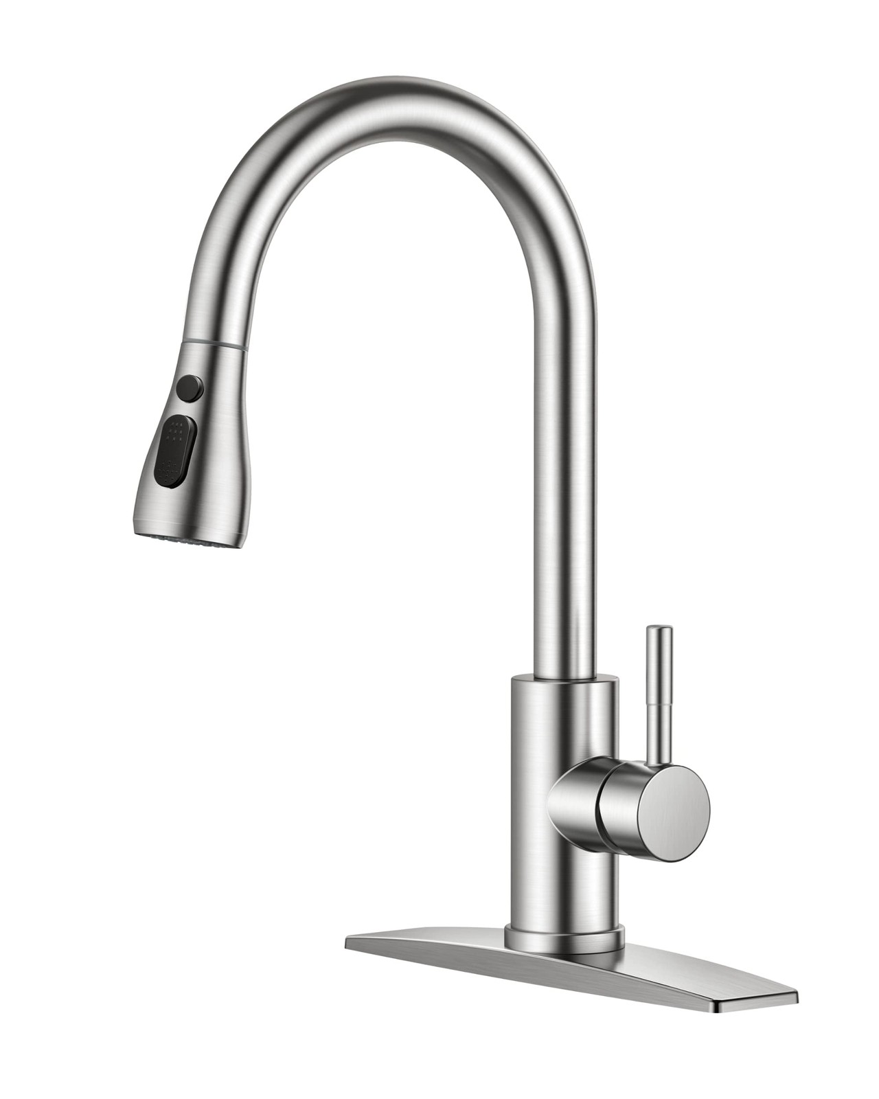 With Pull Down Sprayer, Brushed Nickel, High Arc Sing...