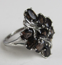 Brazilian Smoky Quartz Platinum Over Sterling Silver Ring 7.0 JK099