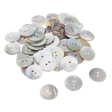 30 PCS Gray Mother of Pearl Buttons Set 15 18 20mm 2-Hole for Sewing