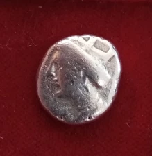 Pontos, Amisos. AR Drachm c. 400-300 BC. Head of to Hera / Owl