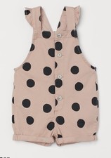 NWT H M Toddler Girls Polka Dot Short Overalls