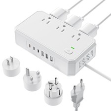 US to Europe Travel Adapter 220V to 110V Voltage Converter with 4.5A 6-Port U...