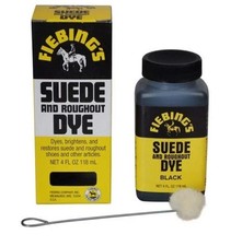 FIEBINGS BLACK Suede Dye 4 oz. with Applicator for Shoes Boots Bags NEW