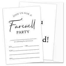 Farewell Party Invitations 25 Count Minimalist Card Envelopes Retirement Grad