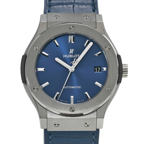 HUBLOT Classic Fusion Titanium Blue 511.NX.7170.LR Men's Used Watch #51026