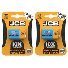 Pack of 2 JCB 9V Ultra Alkaline Batteries Trusted for Smoke & Fire Alarms