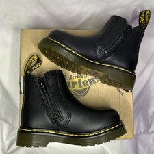 Dr. Martens Softy T 2976 Child Toddler Sz 6 Black Zip Boot Chelsea Leather New