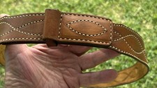TONY LAMA GUITAR PLAYER/GUNSLINGER VTG LEATHER MEN’S 46” FIGURE 8 BELT