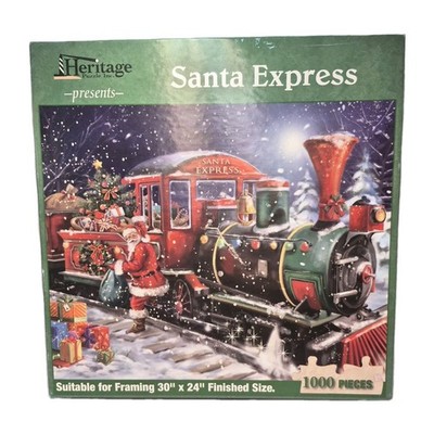Santa Express 1000-Piece Puzzle 30x24'' Heritage Puzzle Inc COMPLETE