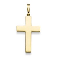 AnhäNger Kreuz 38,5X18,3Mm Aus 585 Gold Gelbgold GläNzend Schlicht