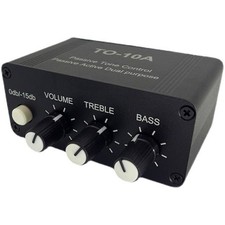 Mini Audio Attenuator 3.5mm/RCA Volume Controller Stereo Preamp w/Tone Control