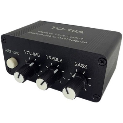 Mini Audio Attenuator 3.5mm/RCA Volume Controller Stereo Preamp w/Tone Control