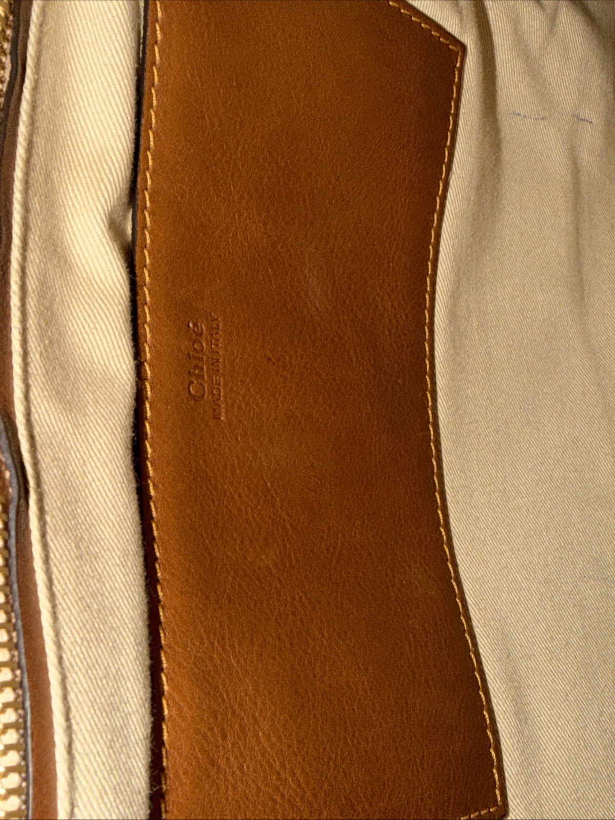 Chloe Leather Lexa Medium Shoulder Bag Brown Authentic — image 13