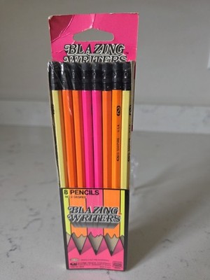 Vintage NOS 1980s Neon Colors Empire Berol Blazing Writers No 2 Lead Pencils