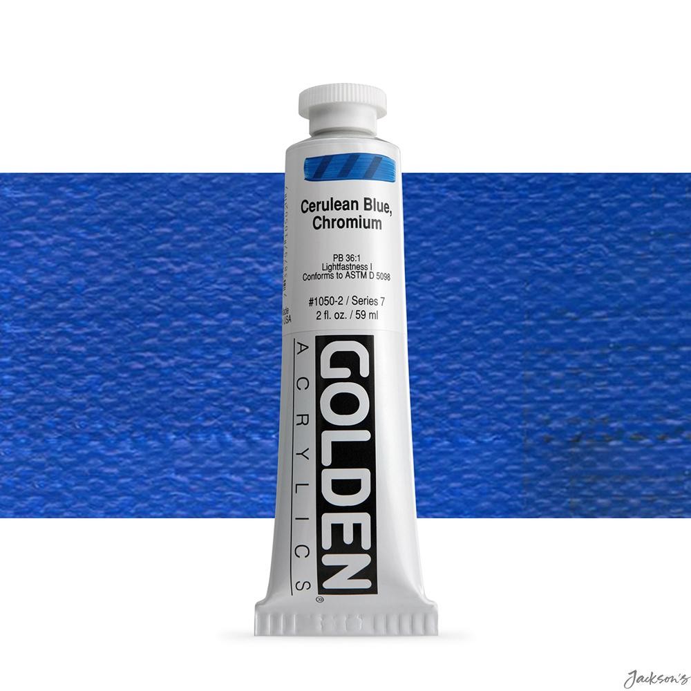 Golden Heavy Body Acrylic Paint 59ml Tube Cerulean Blue Chromium For Artists