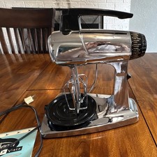 Vintage Sunbeam Chrome Mixmaster 12 Speed Stand Mixer Bowls Manual USA TESTED