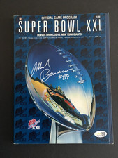 MARK BAVARO AUTOGRAPHED SUPER BOWL XXI   PROGRAM J.S.A. AUTHENTICATED