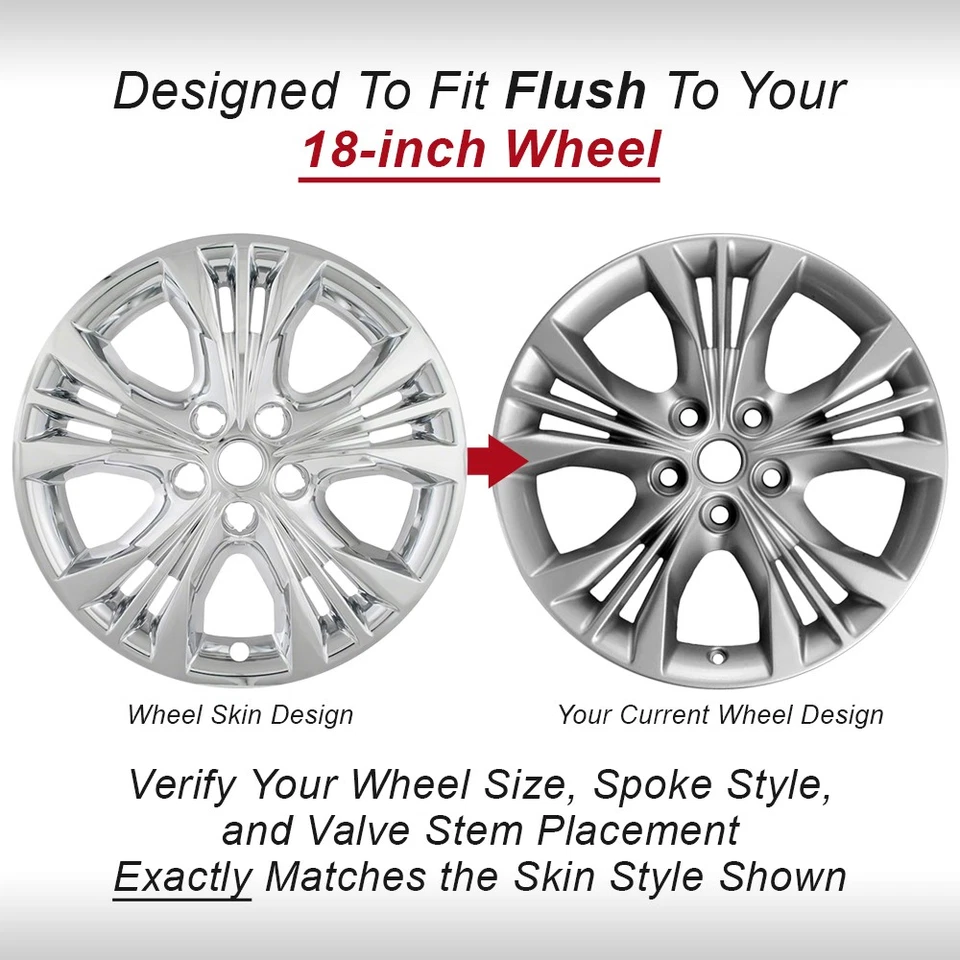 Tampas de cubo 4 fit Chevy Impala LT 2014 15 2019 20 CROMO 18" rodas skins aro - Imagem 2 de 4