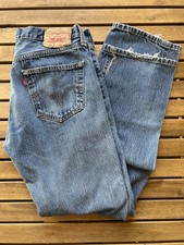 Y2K Levi's 501 Button Fly Straight Leg Blue Jeans 32W 32L Made In USA Men's