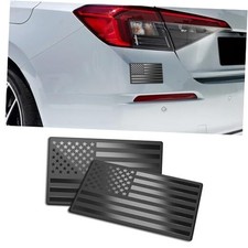 2PCS Embossed 3D Metal American Flag Emblem Decal Stickers, American Flag Black