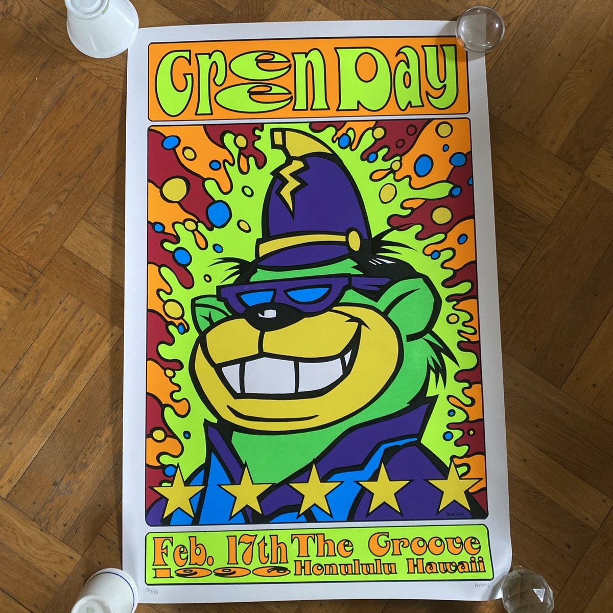 鬼*ん様 希少 レア KOZIK GREEN DAY ポスター GREEN DAY Frank Kozik Concert POSTER Honolulu Hawaii 1996 Signed