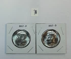 2017 P & D UNC Clad Kennedy Half Dollar Set in CB Flips -Free Shipping - B