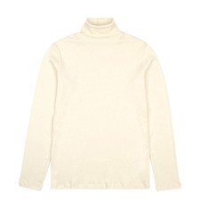 Sunspel Womens Rib L/S Roll Neck Ecru