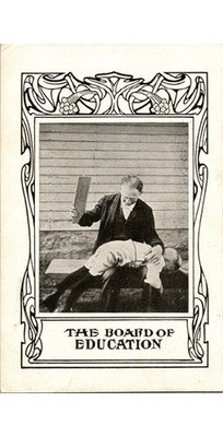 1900s Satire Board of Education Postcard RPPC Paddle Spanking & 4/3-4 OO