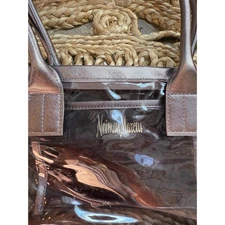 Neiman Marcus Clear Tote Bag Metallic Rose Gold
