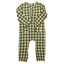 Rylee + Cru Long Sleeve Woven Jumpsuit Charcoal Check Toddler 2-3 Years
