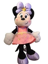 Disney Minnie Mouse Plush 12  Pink Star Dress Lavender Bow Just Play Doll