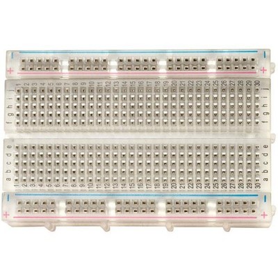 1 x 400 Punkt lötfreies Breadboard, 4 Power Rails, transparent, Arduino PIC 