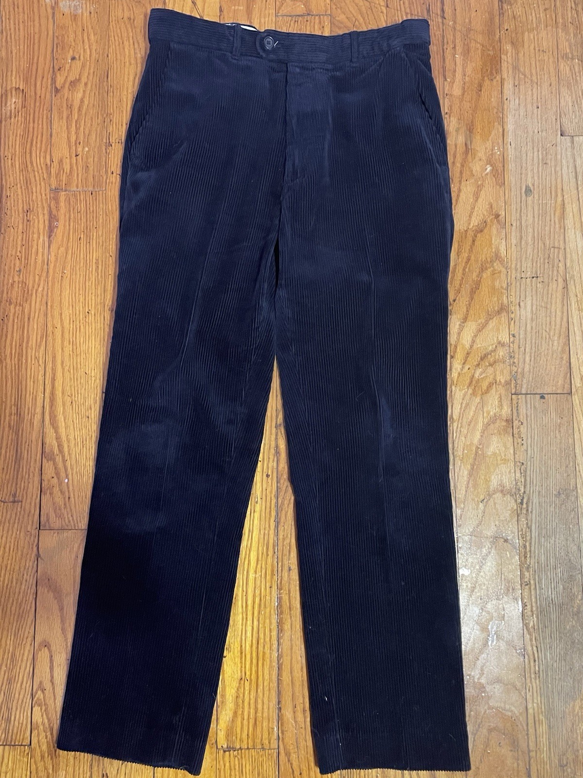 Peter Christian Corduroy Pleated Blue Pants W34 L30 Mens Pockets NWOT condition