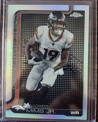 2025 Topps Chrome Marvin Mims Lightboard Logo Refractor SSP Denver Broncos