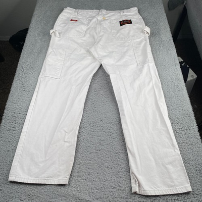 #ad Dickies Dunn Edwards Painters Pants Men 38x30 White Canvas Regular Fit Carpenter $20.00