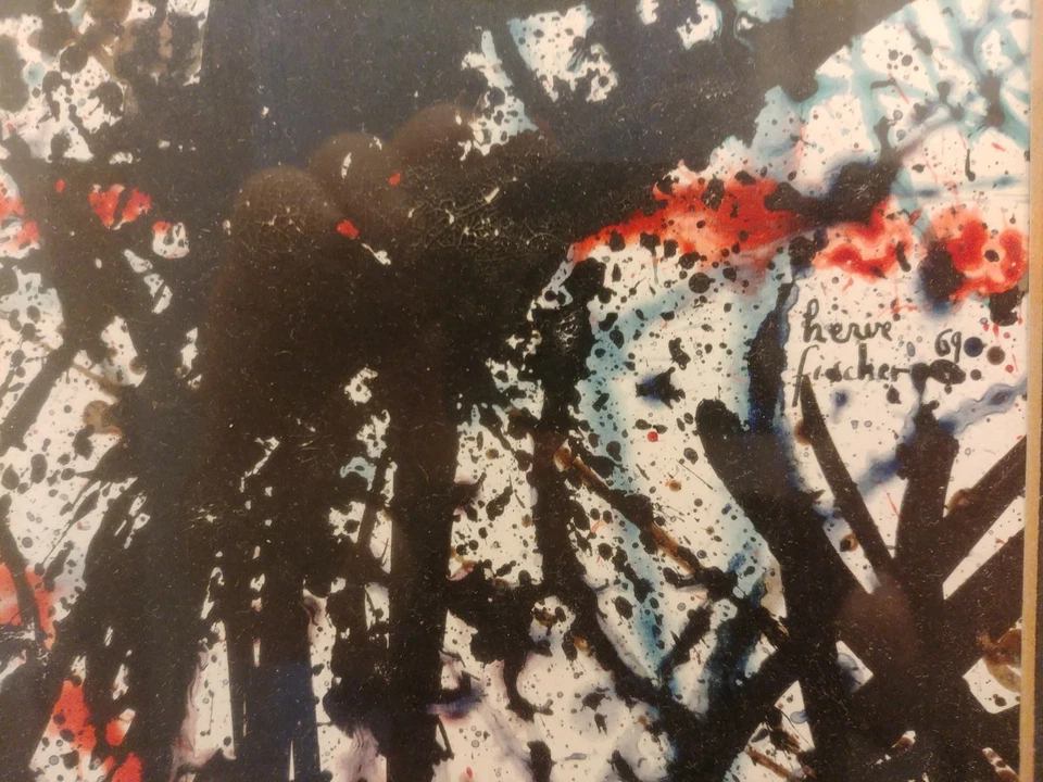 Hervé Fischer : La bataille de Bouvines (peinture, oeuvre originale, 1969) - Photo 2/3