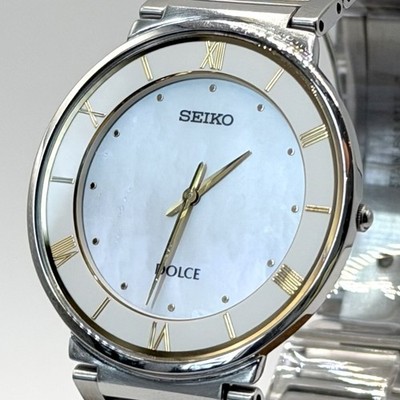 Seiko Dolce 38 x 33 mm Band 18,5 mm neue Batterie Quarz Herrenuhr gebraucht