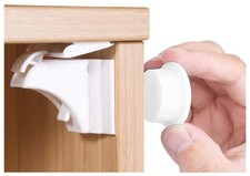 Child Safety Adhesive Magnetic Cabinet Locks 20 Locks and 3 Keys , Easy Inst...