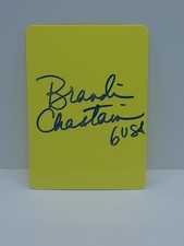 BRANDI CHASTAIN USA SOCCER LEGEND AUTOGRAPHED Referee Yellow Card!