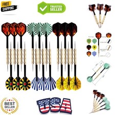 Steel Tip Darts Set,Professional Darts Metal Tip,Metal Darts for Dartboard,18...
