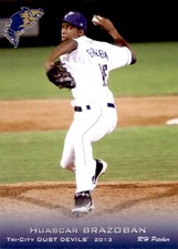 2013 Tri-City Dust Devils Grandstand #2 Huascar Brazoban Dominican Republic Card