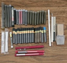 Vintage Mechanical Pencil Lead Refills  Erasers-Mixed Colors  Sizes-Lot Of 44