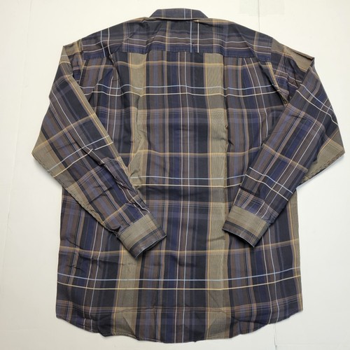 ST. CROIX Button Front Casual Shirt Men's MEDIUM M Brown Blue PLAID Check USA - Picture 2 of 5