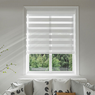 Changshade Horizontal Shade Window Blind Zebra Dual Roller Blind Easy to Install