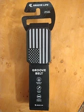 American Flag Hero Groove Life Adjustable Web Belt w/ Magnetic Buckle Black