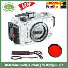SeaFrogs 195FT Professional  Underwater Camera Housing White for Olympus TG-7 