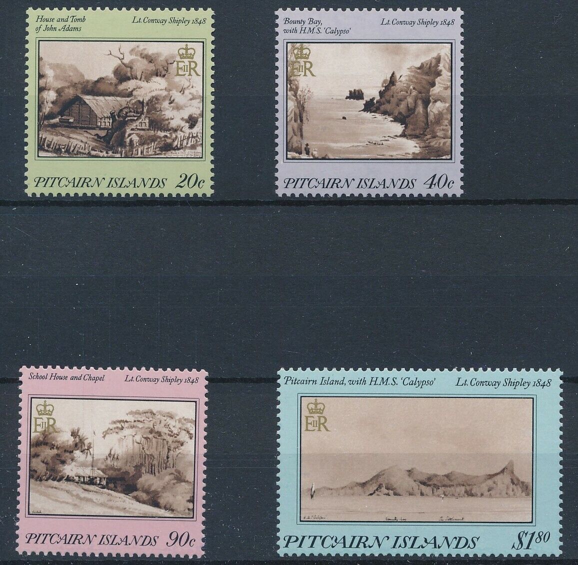 MP7447 Pitcairn Islands 1987 Painting Seattle Mall set stamps good very OFFicial store of