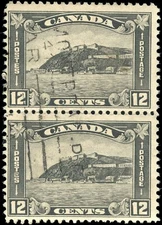 Canada 12c Scott #174 Used Fine Pair 1930 King George V Arch/Leaf Stamps